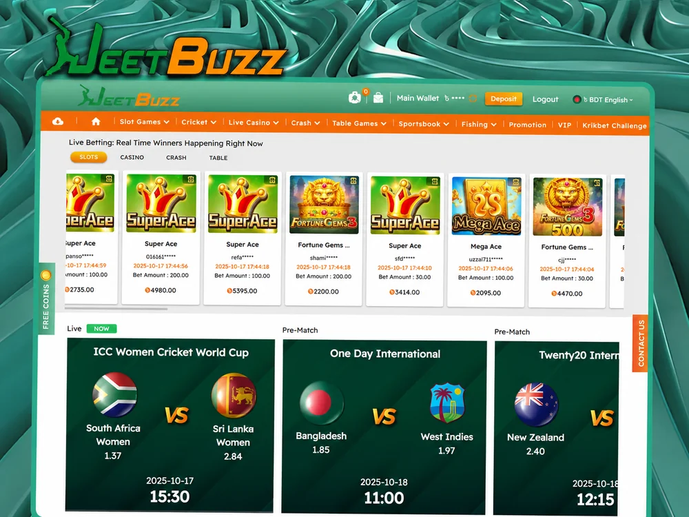 JeetBuzz variety of casino and sports opportunities