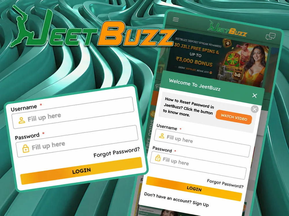 JeetBuzz account login screen confirming registration