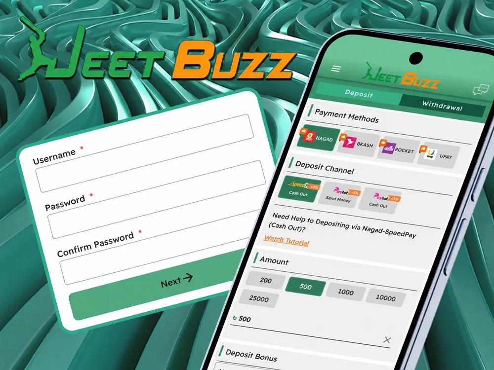 JeetBuzz in-app registration screen