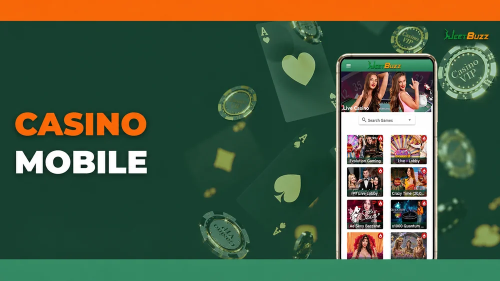 JeetBuzz mobile casino on smartphone