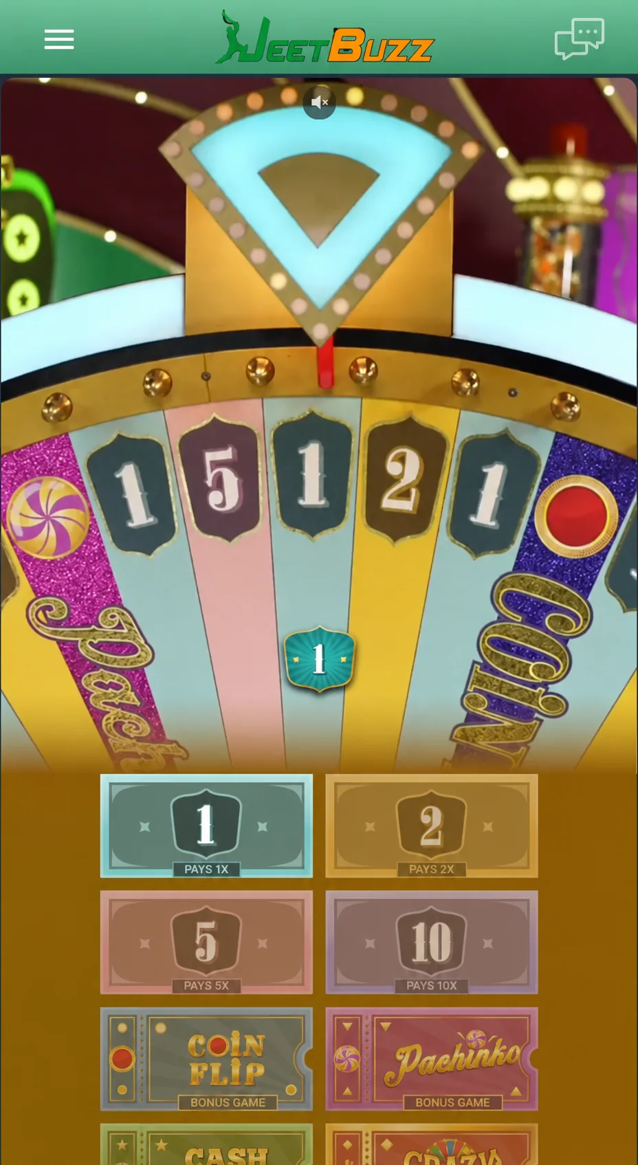 Crazy Time bet panel