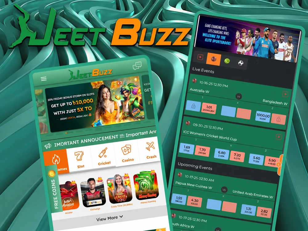 JeetBuzz mobile app cricket betting interface