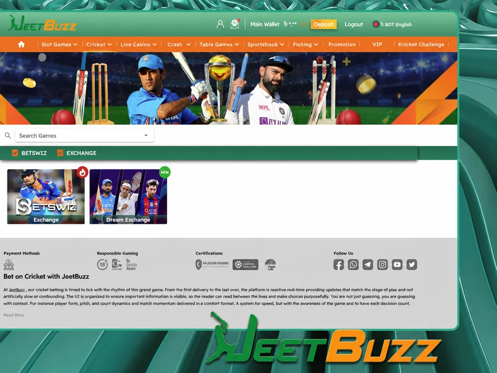 BetSwiz and Dream11 cricket exchange on JeetBuzz