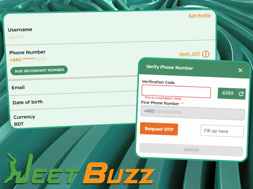 JeetBuzz account verification KYC process