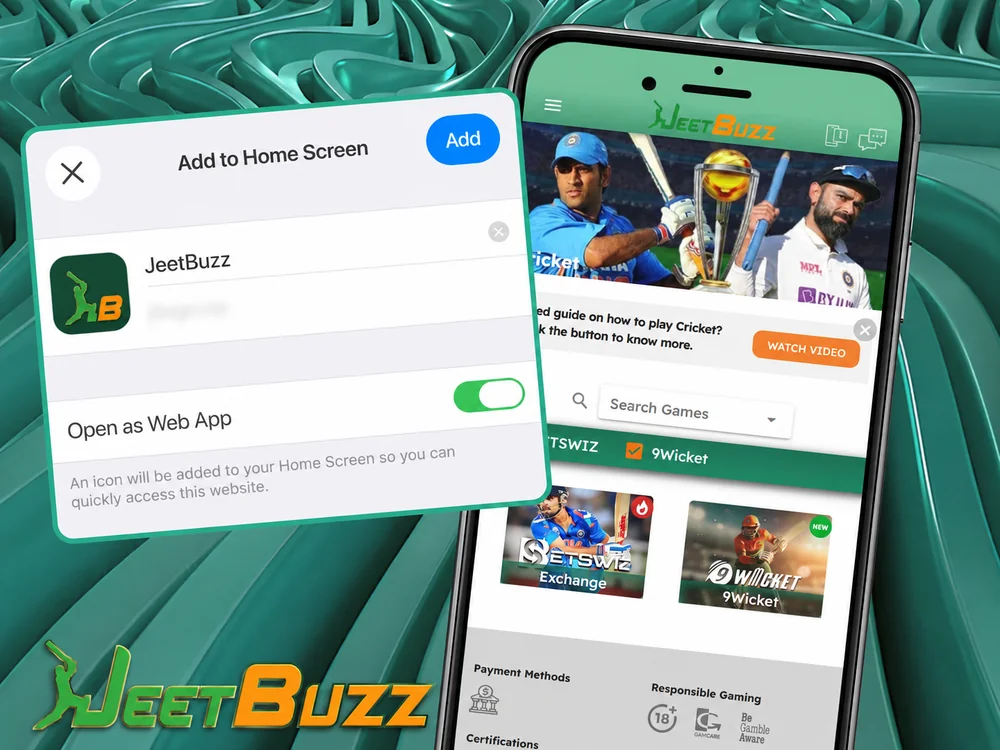JeetBuzz mobile app on Android with IPL home screen