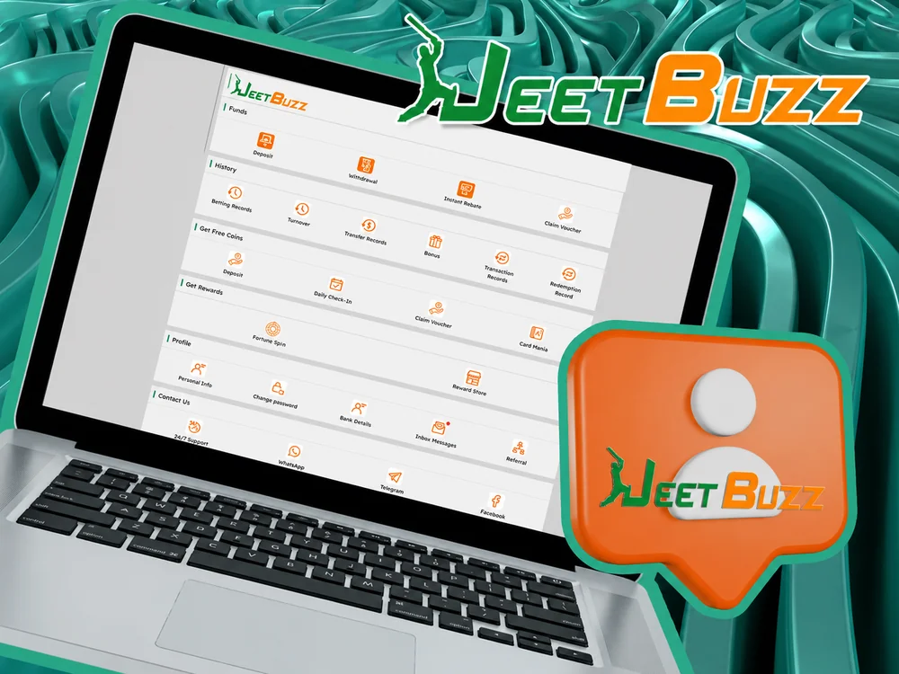 JeetBuzz account dashboard with profile settings